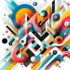abstract art,graphic design,line art and color.
Generative ai illustrations.
