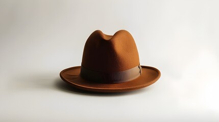 Brown cowboy hat isolated on white background, A brown cowboy hat isolated on a white background front view PNG transparent  Ai generated 