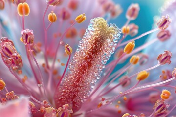 Detailed structure of flower pollen - obrazy, fototapety, plakaty