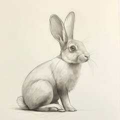 Sketch of a rabbit on a white background.