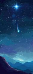 Fototapeta na wymiar Night Skyline Shooting Stars Background, Amazing and simple wallpaper, for mobile