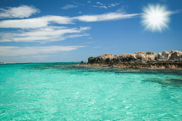 beautiful sea shore on nature cyprus background