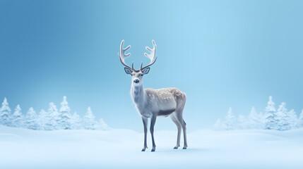 Reindeer winter icon 3d