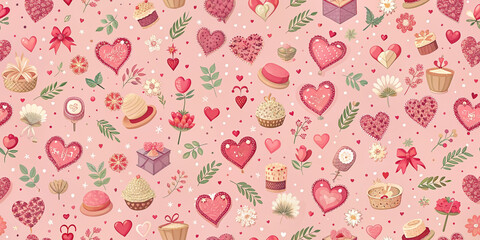 Happy valentine's day seamless valentine elements background