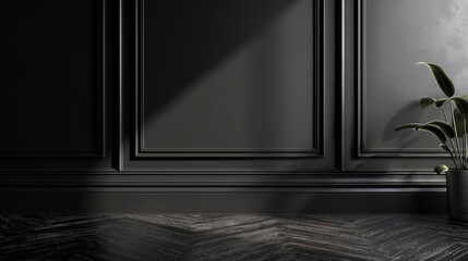 Skirting black boards low shot, modern furniture