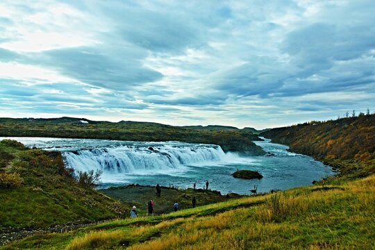 Iceland-view of the Faxi or Vatnsleysufoss waterfall on the Tunguflj&oacute;t river