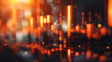 Fototapeta premium Stock market or forex trading graph and candlestick chart, abstract finance background, Generative AI hyper realistic 