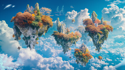 Fantastical Sky Islands and Autumn Castles