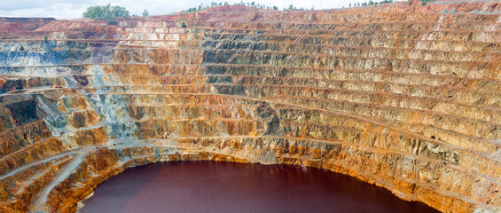 mining work at the "Corta Atalaya" mine, one of the largest open pit mines in Europe