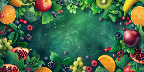 Background of vegetables, fruits