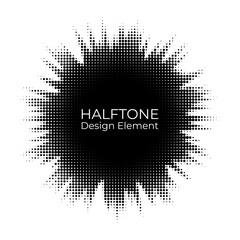 Halftone design element. halftone random circle dots raster texture