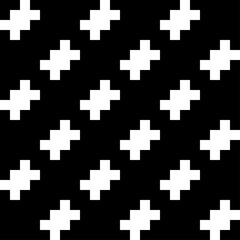 Seamless pattern. Figures ornament. Folk wallpaper. Shapes backdrop. Embroidery background. Tribal motif. Ethnic mosaic. Digital paper, textile print, web design, abstract cross, signs, em. Vector art