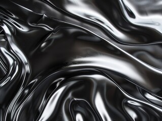 Liquid silver metal abstract on black background 