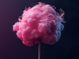 Pink cotton candy isolated. Illustration AI Generative. 