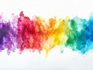 Rainbow watercolor isolated on white background, Gay pride LGBT - obrazy, fototapety, plakaty