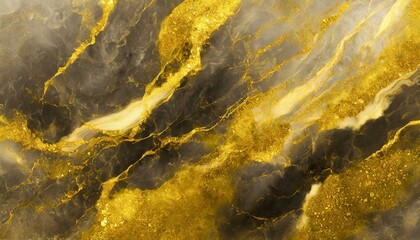 Fototapeta premium Golden Fluidity: Abstract Black Marble Background with Liquid Gold Design - Contemporary Luxury Wallpaper