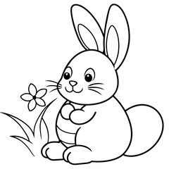 rabbit with carrot  illustration 
