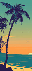 Fototapeta na wymiar Tropical Paradise Aerial View, Amazing and simple wallpaper, for mobile