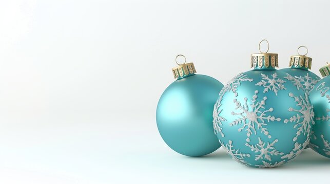 Christmas Baubles on Solid tone Surface. A panoramic image showcasing shiny baubles in vibrant colored tones reflecting a wintry setting placed on a solid surface, creating a cozy holiday scene