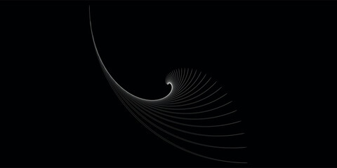 Circular spiral sound wave rhythm from lines.vector illustration - obrazy, fototapety, plakaty