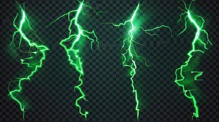 In the depths of a mysterious void, bursts of vivid green energy emerge, painting the darkness with their luminous presence. 