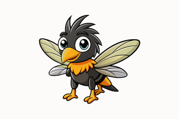 blackfly hawk bird vector illustration