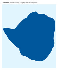 Zimbabwe plain country map. Low Details. Solid style. Shape of Zimbabwe. Vector illustration.