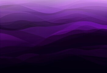 Wavy Purple Abstract Hills on Dark Background, Fluid Gradient Design with Copy Space - obrazy, fototapety, plakaty