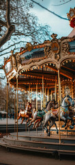 Fototapeta na wymiar Whimsical Carousel Spin Background Design, Amazing and simple wallpaper, for mobile