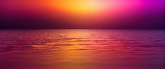 Obraz premium A captivating image presenting a dramatic sunset with vibrant pink and orange hues reflecting beautifully on the water's surface