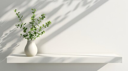 Harmony Blooms: Elegant Wall D�cor with Vase and Flower Plant