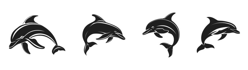 Naklejka premium Silhouette designs isolated on white background. Vector illustration.