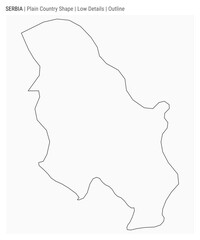 Serbia plain country map. Low Details. Outline style. Shape of Serbia. Vector illustration.
