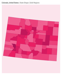 Colorado, United States. Simple vector map. State shape. Solid Regions style. Border of Colorado. Vector illustration.