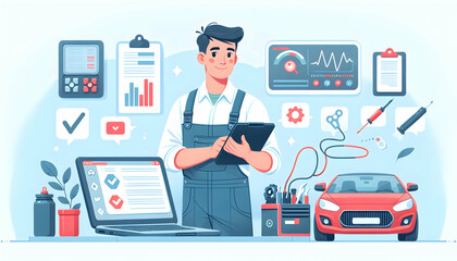 Skilled Mechanic Working on Car Electrical System, Illuminating the Complex Network of Wires - Candid Daily Environment and Routine of Work
