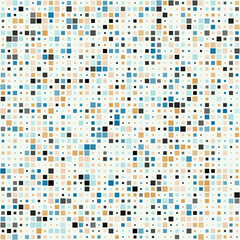 Seamless background pattern. Squares in multiple colors. Neutral background with cool and warm accents. Nice vector illustration.