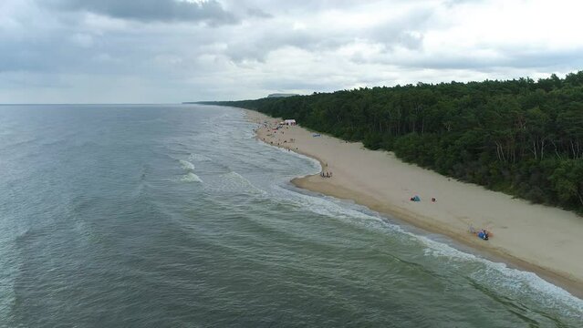 Beach Baltic Sea Lukecin Plaza Morze Baltyckiea Aerial View Poland