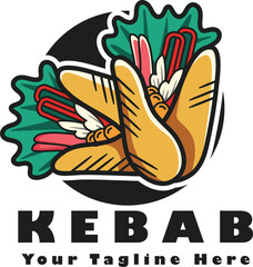 kebab shop logo design template