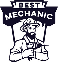 mechanic company services logo template