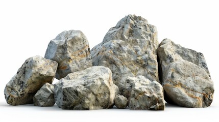 rocks on white background generative ai