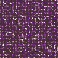 Geometric shapes composition. Various style circles in multiple colors. Deep purple, lavender, plum, dusty rose. Original vector illustration.