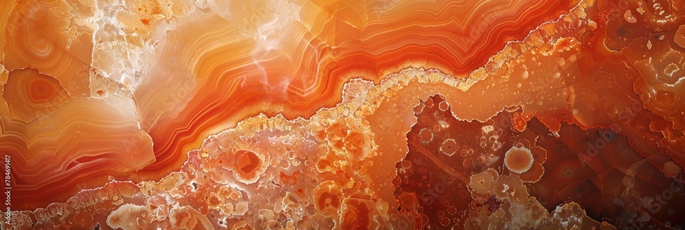 Poster abstract background with exquisite geode-inspired image with warm tones, ideal for use in interior d
