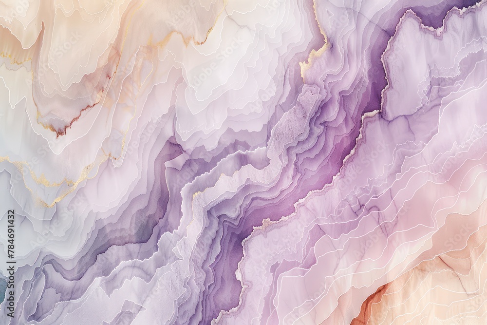 Poster a subtle and soothing banner with a mix of soft pastel geode patterns, suitable for a serene spa set