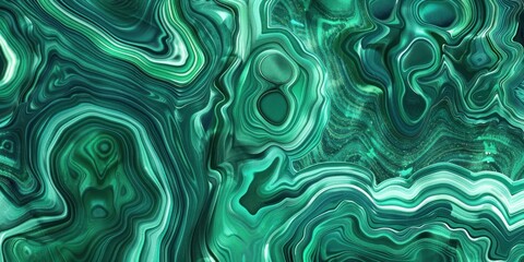 A geode-inspired malachite pattern with swirling green and turquoise hues, ideal for vibrant branding materials or as an immersive background in digital art projects. - obrazy, fototapety, plakaty