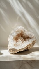 fine light-colored crystals, offering a delicate and pure visual, suitable for high-end decor themes or as a focal point in crystal healing guides.