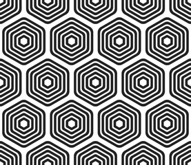Abstract pattern of hexagon shapes. Bold rounded stacked hexagons mosaic pattern. Large hexagons. Seamless tileable vector illustration.