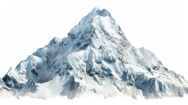 snowy mountains on white background generative ai