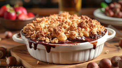 Rich chocolate and hazelnut crumble, a decadent twist on a beloved classic-2