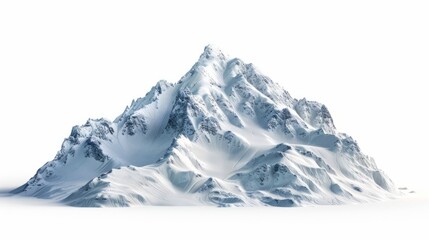 Fototapeta na wymiar snowy mountains on white background generative ai