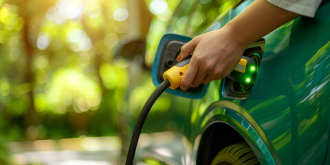 Eco-Friendly EV Charging - Electric Car Power Supply Connection